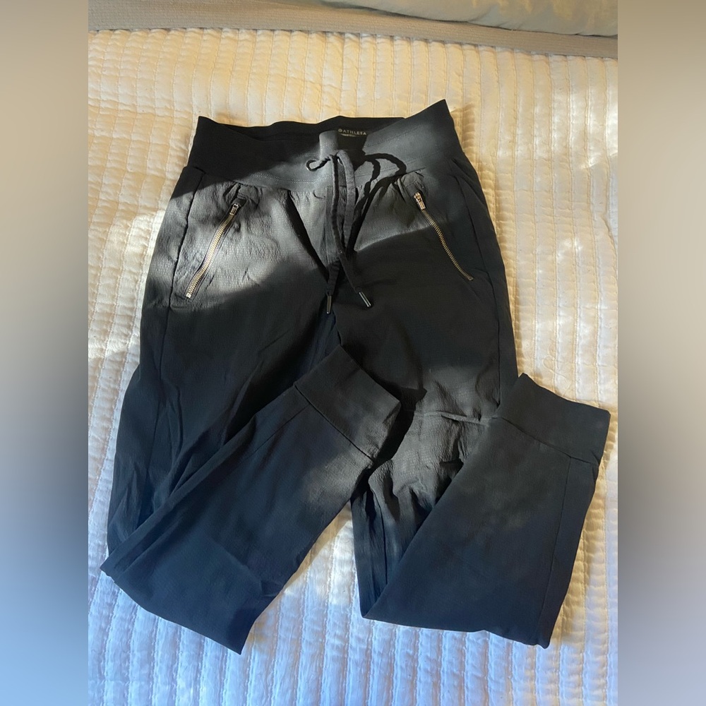 Black Jogger Pants with Zipper Pockets